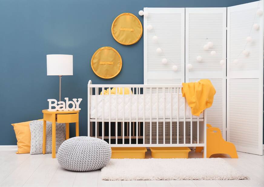 chambre bebe scandinave bleu